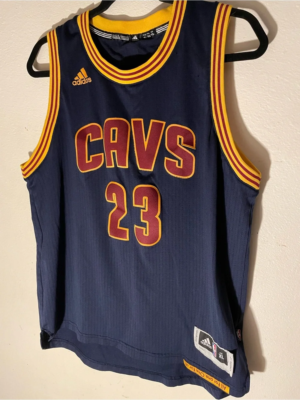adidas Navy NBA Swingman Jersey with Yellow Accent